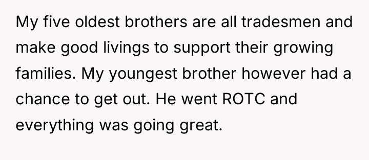 My five oldest brothers are all tradesmen and make good...