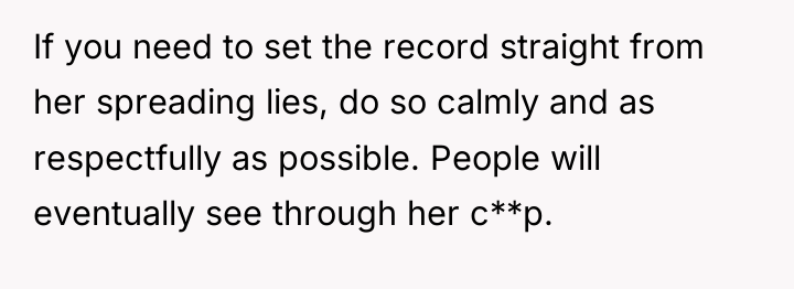 If you need to set the record straight from her...