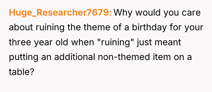 Huge_Researcher7679 Why would you care about ruining the theme of...
