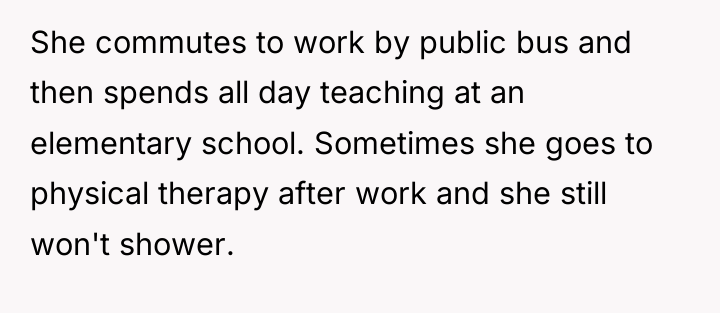 She commutes to work by public bus and then spends...
