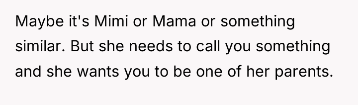 Maybe it's Mimi or Mama or something similar. But she...
