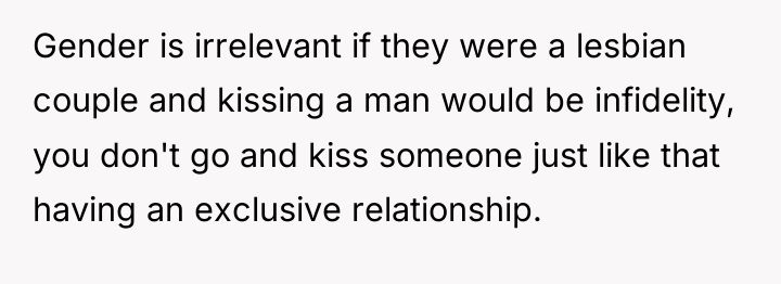 Gender is irrelevant if they were a lesbian couple and...