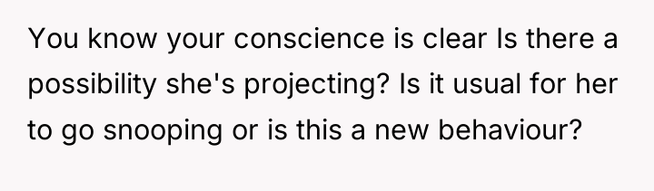 You know your conscience is clear Is there a possibility...