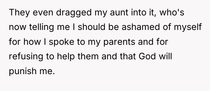 They even dragged my aunt into it, who's now telling...