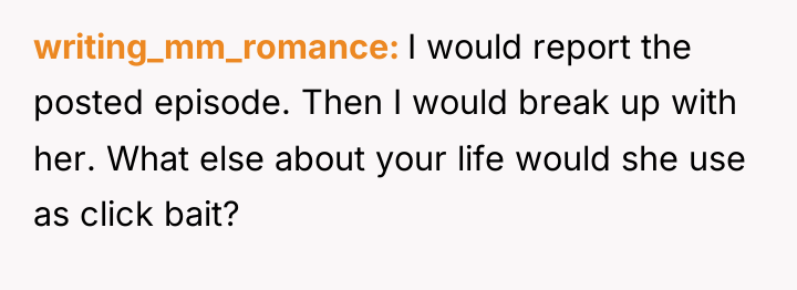 writing_mm_romance I would report the posted episode. Then I would...
