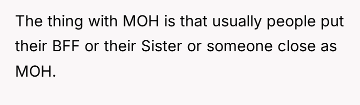 The thing with MOH is that usually people put their...