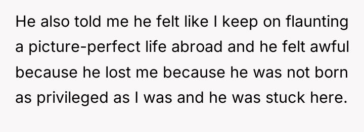 He also told me he felt like I keep on...