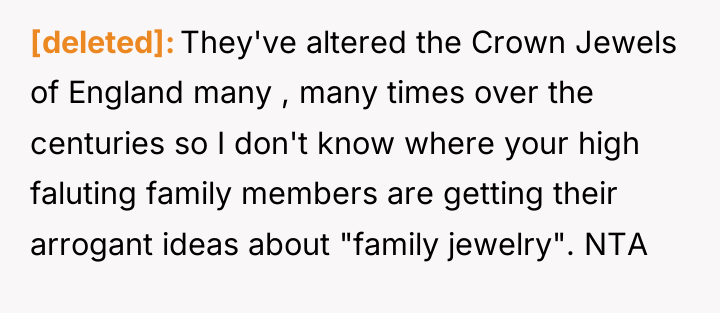 [deleted] They've altered the Crown Jewels of England many ,...