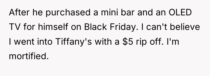 After he purchased a mini bar and an OLED TV...
