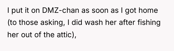 I put it on DMZ-chan as soon as I got...