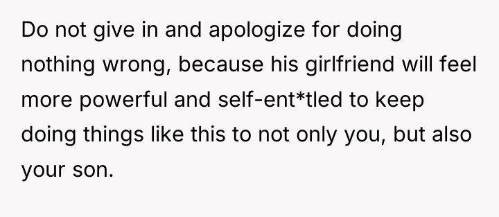 Do not give in and apologize for doing nothing wrong,...