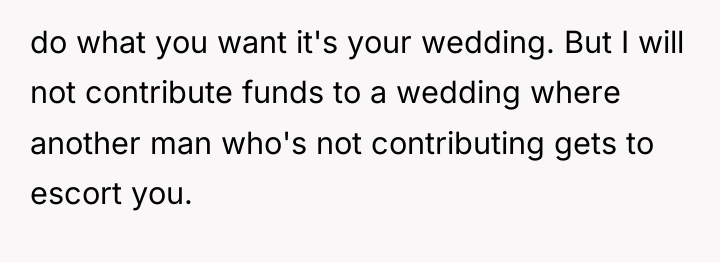 do what you want it's your wedding. But I will...
