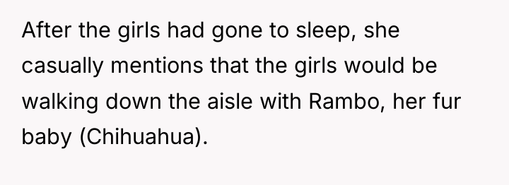 After the girls had gone to sleep, she casually mentions...