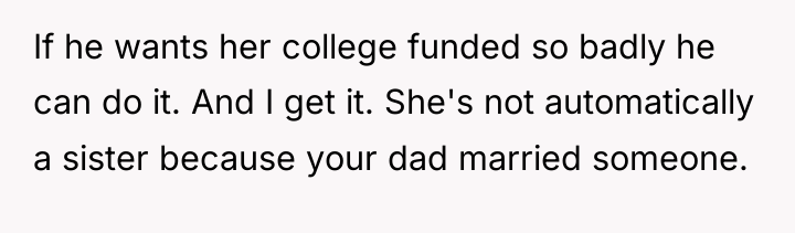 If he wants her college funded so badly he can...