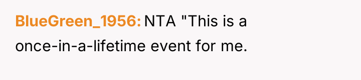 BlueGreen_1956 NTA "This is a once-in-a-lifetime event for me.