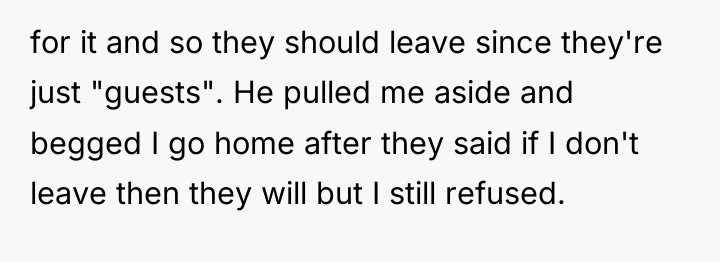 for it and so they should leave since they're just...