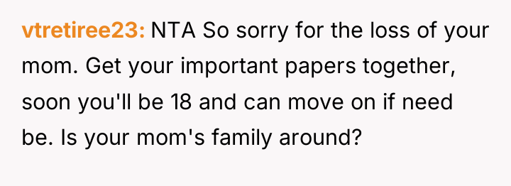 vtretiree23 NTA So sorry for the loss of your mom....