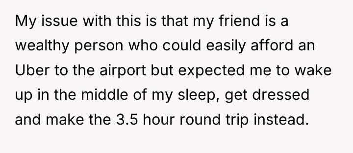My issue with this is that my friend is a...
