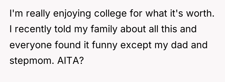 I'm really enjoying college for what it's worth. I recently...