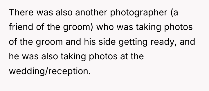 There was also another photographer (a friend of the groom)...
