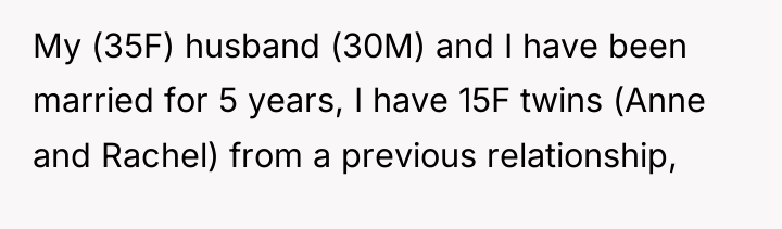 My (35F) husband (30M) and I have been married for...