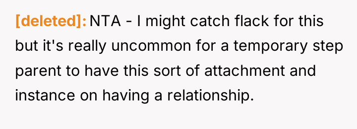 [deleted] NTA - I might catch flack for this but...