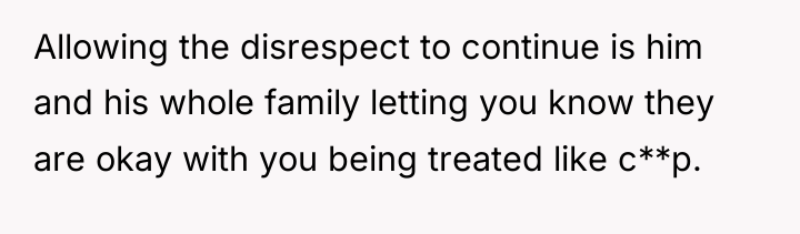 Allowing the disrespect to continue is him and his whole...
