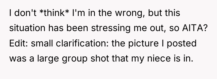 I don't *think* I'm in the wrong, but this situation...