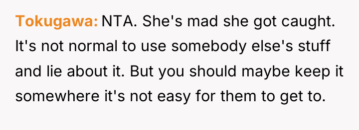 Tokugawa NTA. She's mad she got caught. It's not normal...