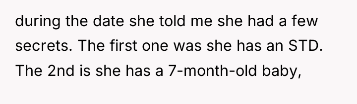 during the date she told me she had a few...