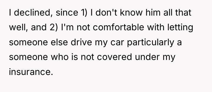 I declined, since 1) I don't know him all that...