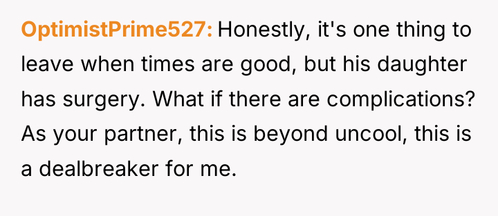 OptimistPrime527 Honestly, it's one thing to leave when times are...