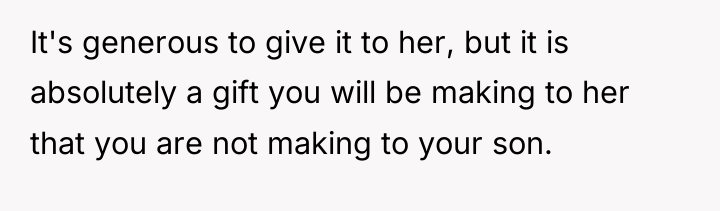 It's generous to give it to her, but it is...