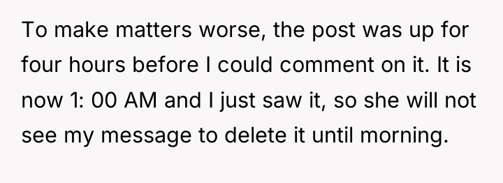 To make matters worse, the post was up for four...