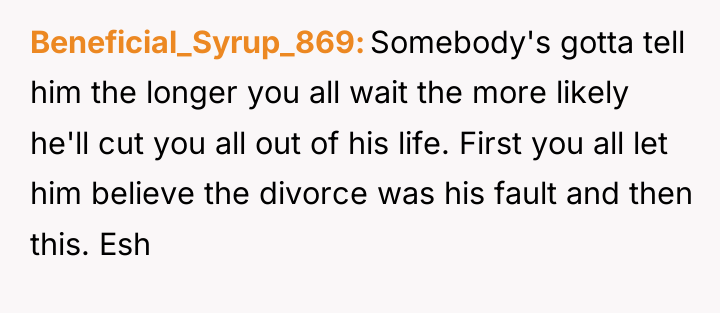 Beneficial_Syrup_869 Somebody's gotta tell him the longer you all wait...