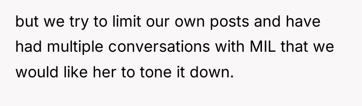 but we try to limit our own posts and have...