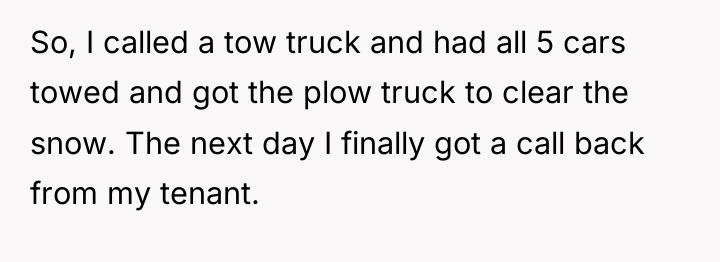 So, I called a tow truck and had all 5...