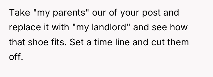 Take "my parents" our of your post and replace it...