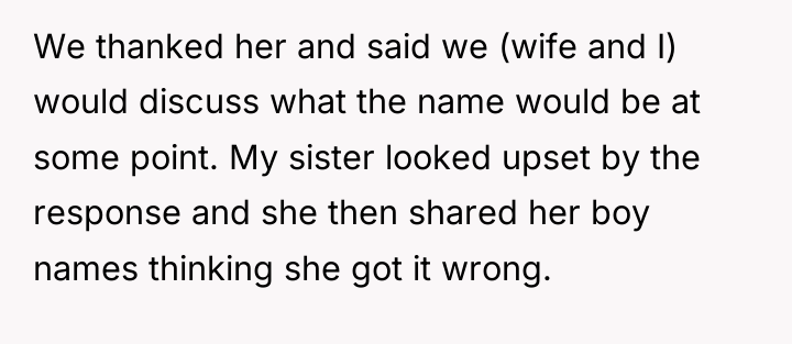 We thanked her and said we (wife and I) would...