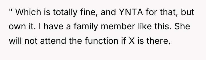 " Which is totally fine, and YNTA for that, but...