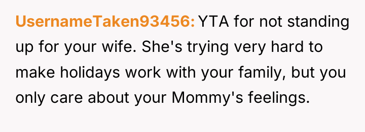 UsernameTaken93456 YTA for not standing up for your wife. She's...