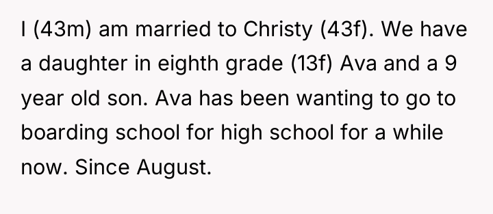 I (43m) am married to Christy (43f). We have a...