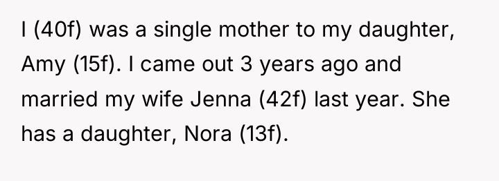 I (40f) was a single mother to my daughter, Amy...
