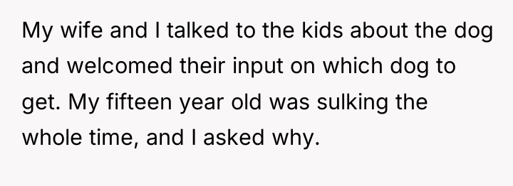 My wife and I talked to the kids about the...