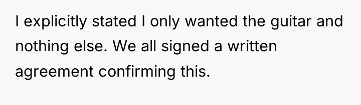 I explicitly stated I only wanted the guitar and nothing...