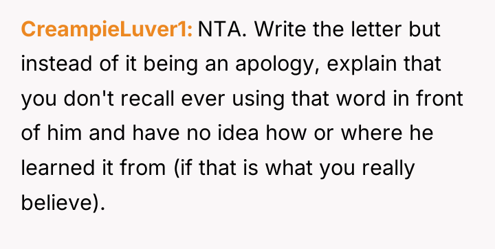 CreampieLuver1 NTA. Write the letter but instead of it being...