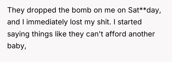 They dropped the bomb on me on Sat**day, and I...