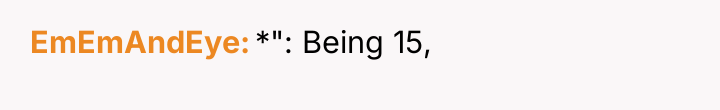EmEmAndEye *": Being 15,