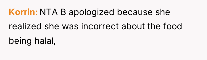 Korrin NTA B apologized because she realized she was incorrect...