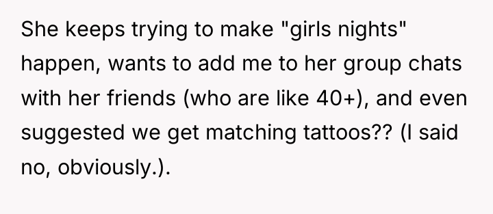 She keeps trying to make "girls nights" happen, wants to...